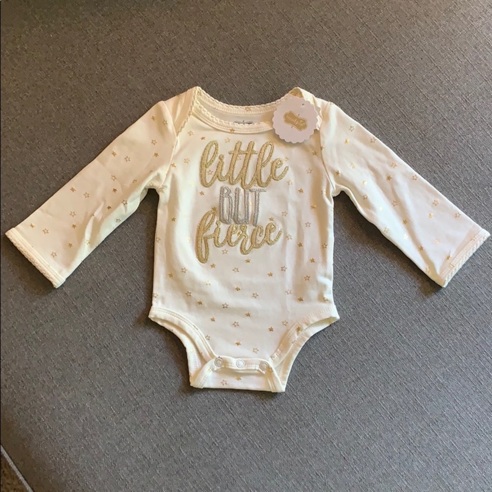 Mudpie 0-3 month “Little But Fierce” Onesie